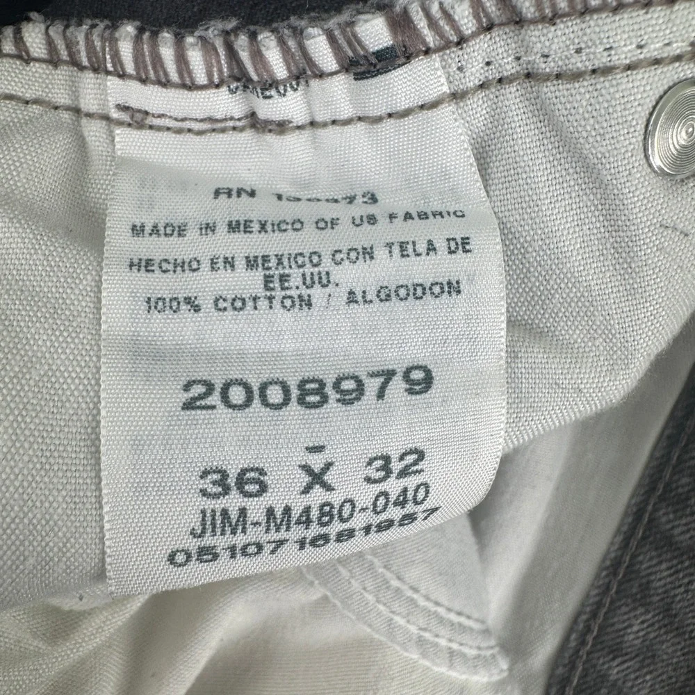 Lee Jeans Mens 36x32 Gray Regular Fit Straight Leg Denim Pants 2008979 Cotton